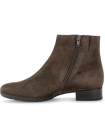 Bottines en cuir velours