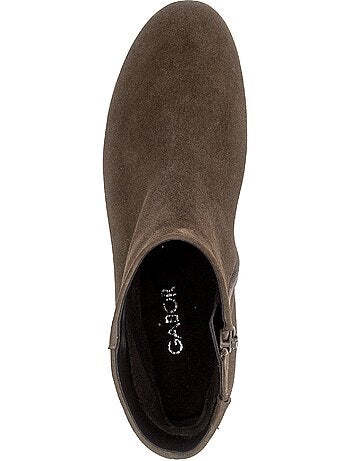 Bottines en cuir velours