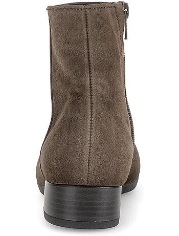 Bottines en cuir velours