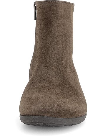 Bottines en cuir velours