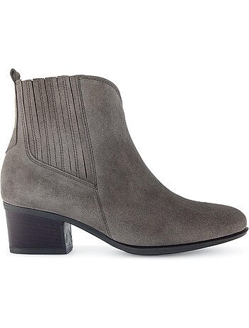 Bottines en cuir velours