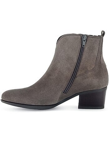 Bottines en cuir velours