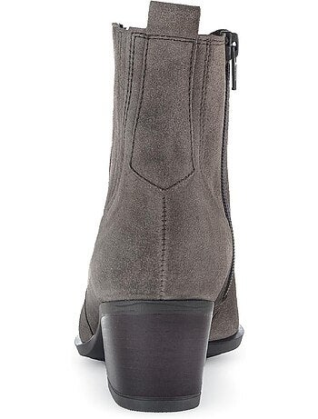 Bottines en cuir velours