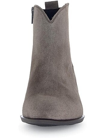Bottines en cuir velours