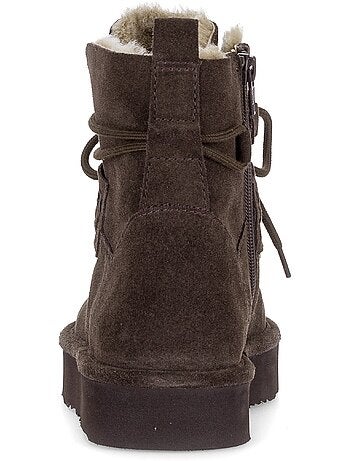 Bottines en cuir velours