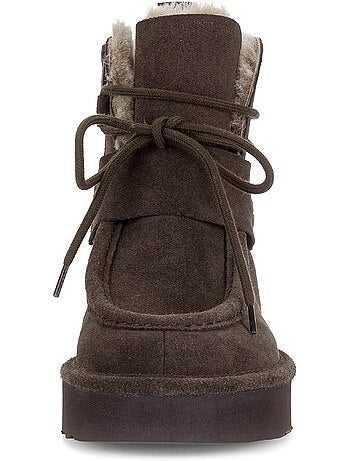 Bottines en cuir velours