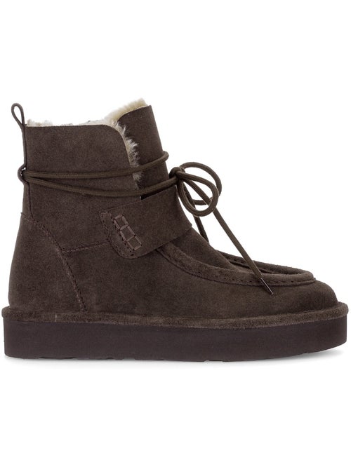 Bottines  en cuir velours - Kiabi
