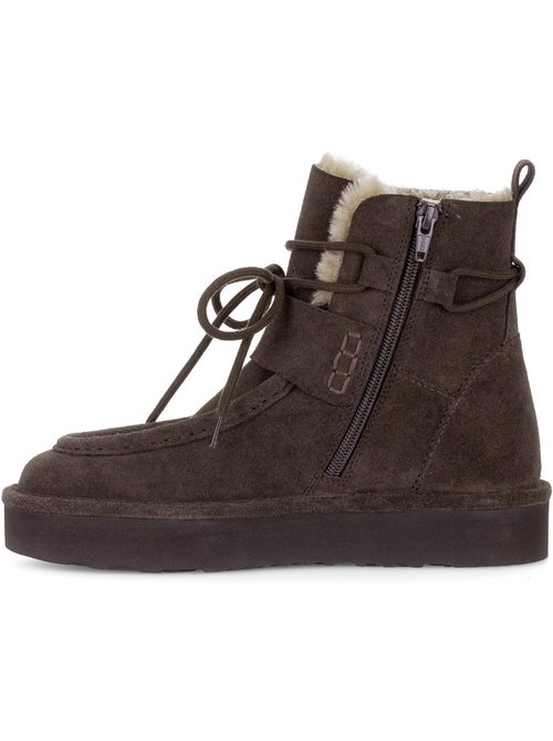 Bottines  en cuir velours - Kiabi