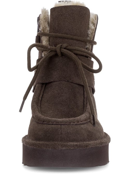 Bottines  en cuir velours - Kiabi