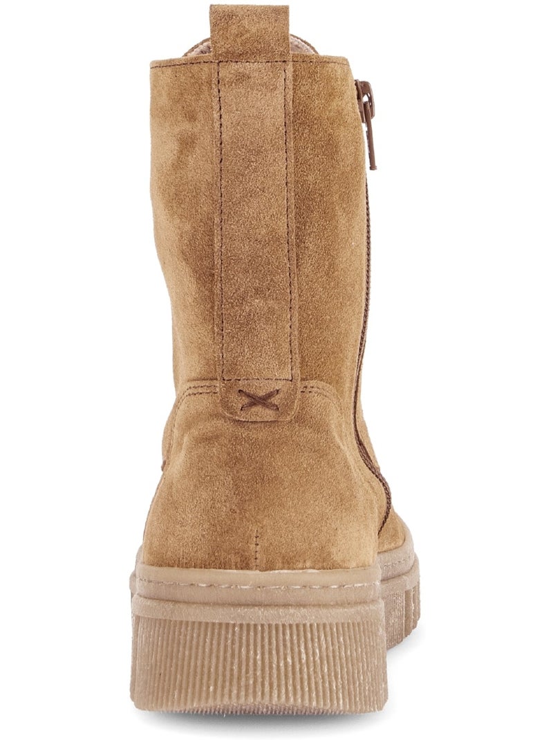 Bottines  en cuir velours Marron - Kiabi