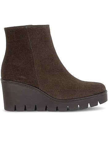 Bottines en cuir velours