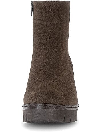 Bottines en cuir velours