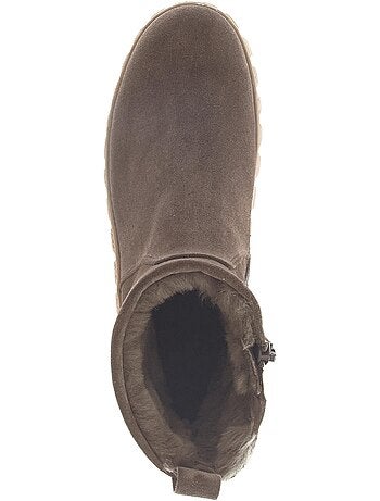 Bottines en cuir velours