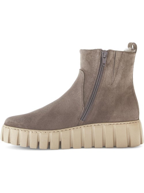 Bottines  en cuir velours - Kiabi