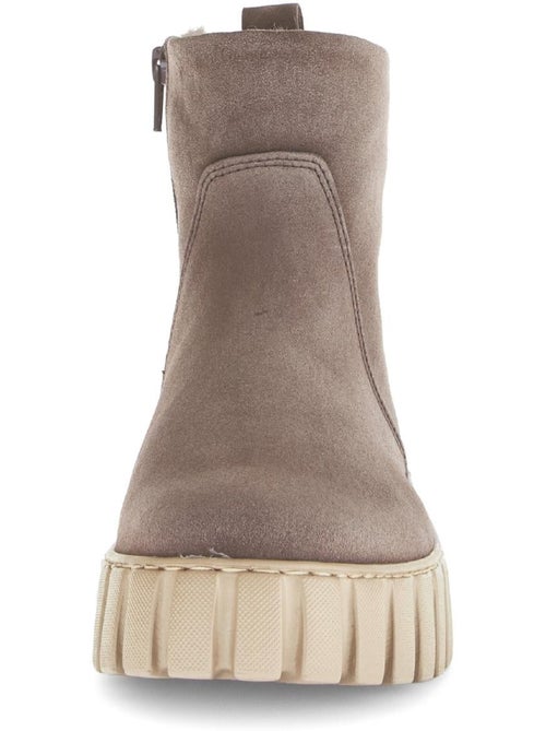 Bottines  en cuir velours - Kiabi