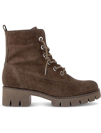 Bottines en cuir velours