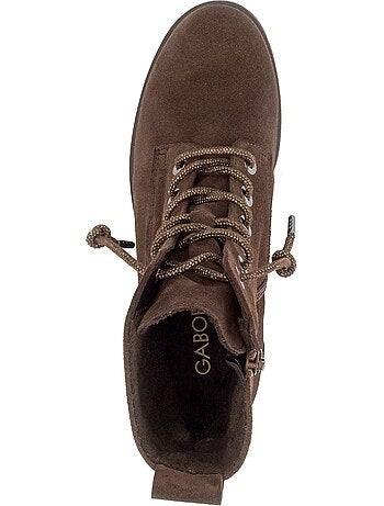 Bottines en cuir velours