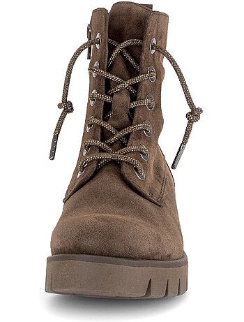 Bottines en cuir velours