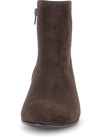 Bottines en cuir velours