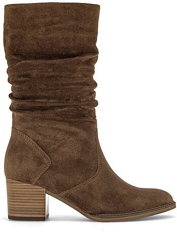 Bottines en cuir velours