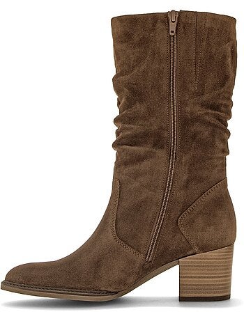 Bottines en cuir velours