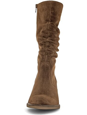 Bottines en cuir velours
