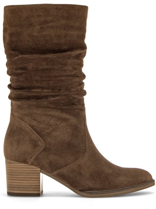 Bottines en cuir velours - Kiabi Bottines en cuir velours - Kiabi