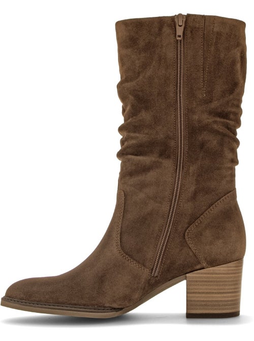 Bottines en cuir velours - Kiabi Bottines en cuir velours - Kiabi