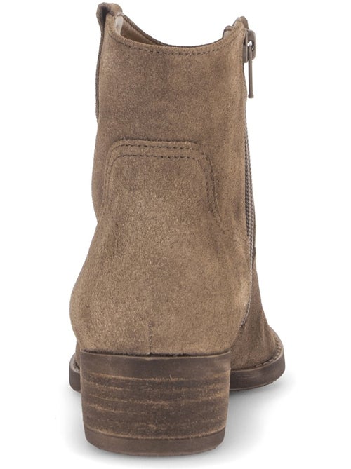 Bottines en cuir velours - Kiabi Bottines en cuir velours - Kiabi
