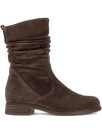 Bottines en cuir velours