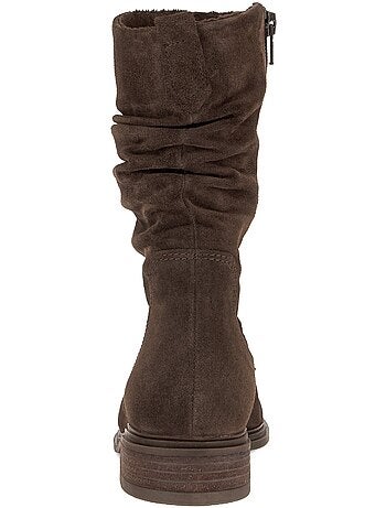 Bottines en cuir velours