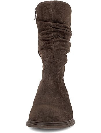 Bottines en cuir velours