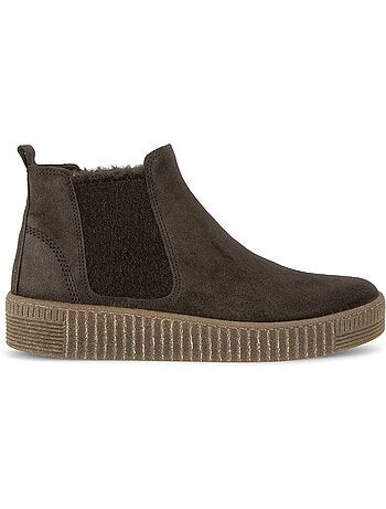 Bottines en cuir velours