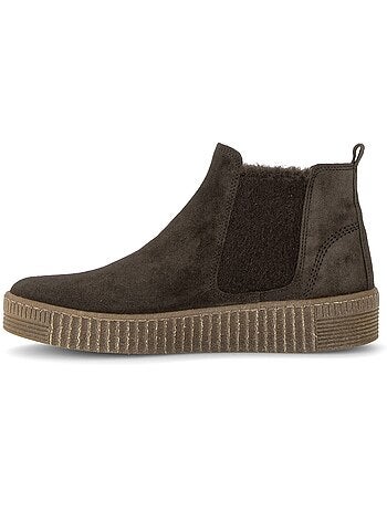 Bottines en cuir velours