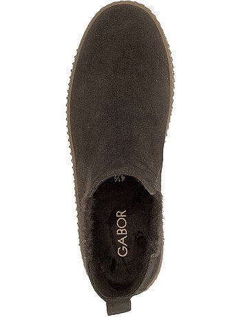 Bottines en cuir velours