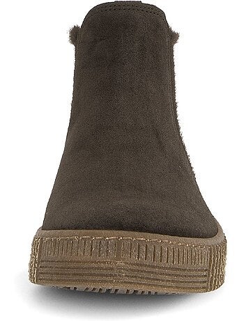 Bottines en cuir velours