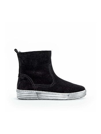 Bottines en cuir velours