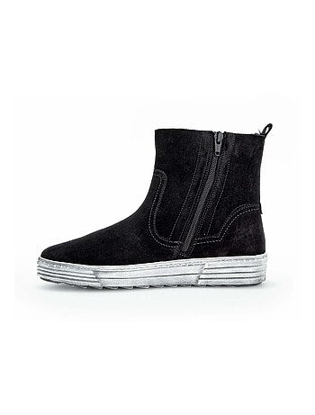 Bottines en cuir velours