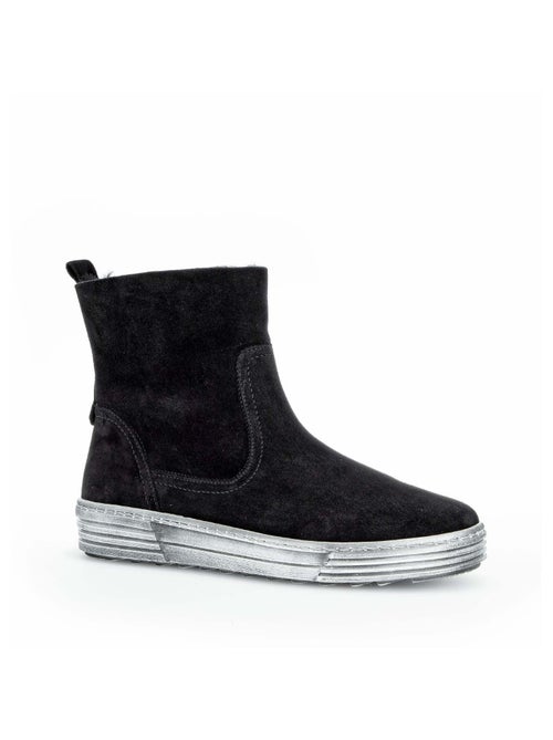 Bottines  en cuir velours - Kiabi