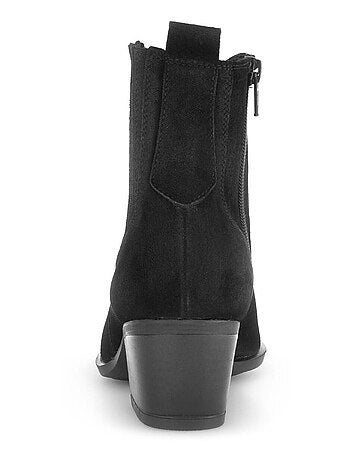 Bottines en cuir velours