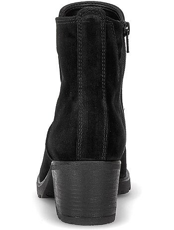 Bottines en cuir velours