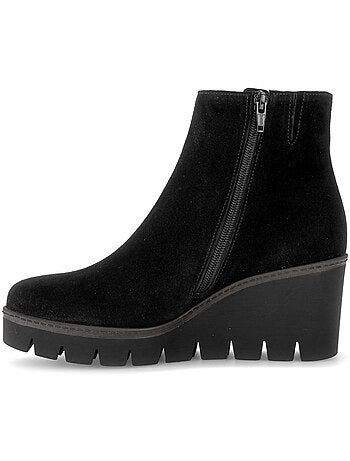 Bottines en cuir velours