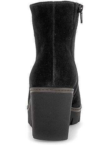 Bottines en cuir velours