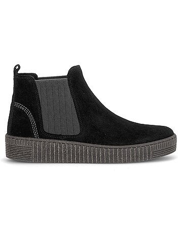 Bottines en cuir velours