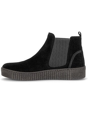 Bottines en cuir velours