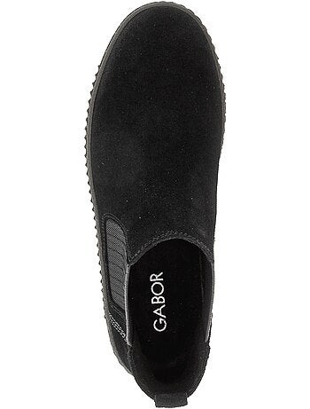 Bottines en cuir velours