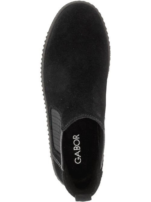 Bottines  en cuir velours - Kiabi
