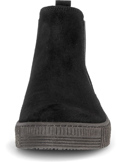 Bottines  en cuir velours - Kiabi