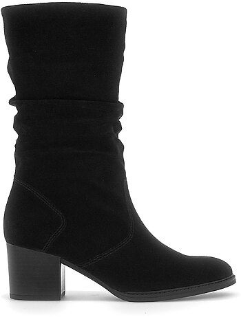 Bottines en cuir velours