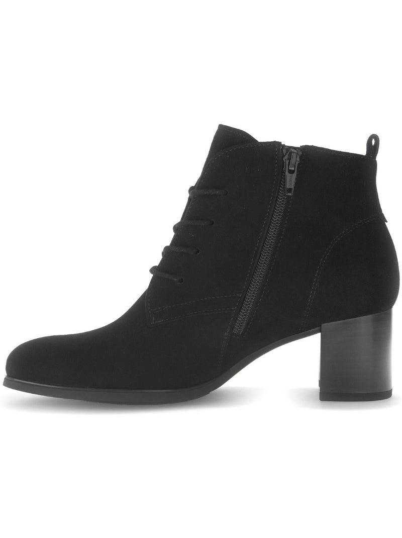 Bottines  en cuir velours Noir Noir - Kiabi